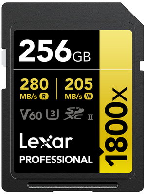 Lexar Card de Memorie SDXC Professional 1800X U3 UHS-II R280/W210 (V60) 256GB