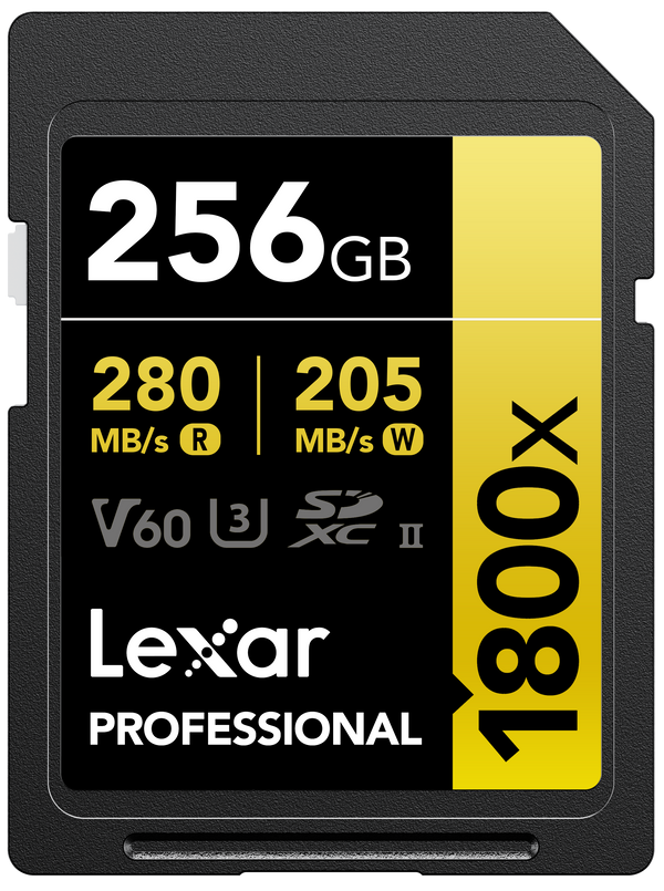 Lexar Card de Memorie SDXC Professional 1800X U3 UHS-II R280/W210 (V60) 256GB