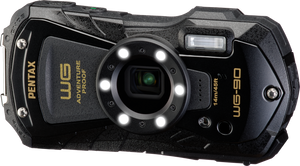 Kit Pentax WG-90 Aparat Foto Subacvatic Negru - Include Curea si Husa