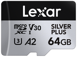Lexar Profesional Silver Plus Card de Memorie microSDXC 64GB UHS-I V30 - 2 Pack