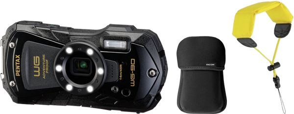 Kit Pentax WG-90 Aparat Foto Subacvatic Negru - Include Curea si Husa
