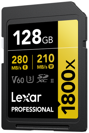 Lexar Card de Memorie SDXC Professional 1800X U3 UHS-II  R280/W210 (V60) 128GB