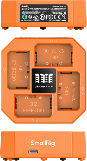 SmallRig 4839 Incarcator cu 4 Canale pentru Acumulatori NP-FZ100