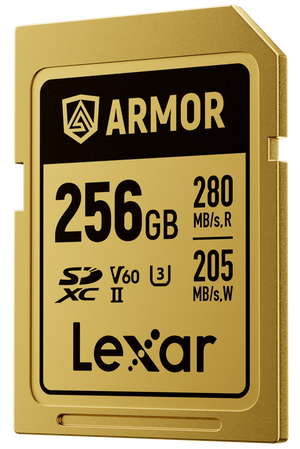 Lexar ARMOR Gold Card de memorie SDXC UHS-II U3 IP68 R280/W210 V60 256GB Otel Inoxidabil
