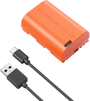 SmallRig 5407 Acumulator reincarcabil pentru cameră Canon LP-E6P cu USB-C Portocaliu