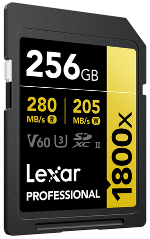 Lexar Card de Memorie SDXC Professional 1800X U3 UHS-II R280/W210 (V60) 256GB