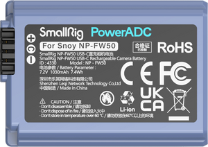 SmallRig 4965 Acumulator Reincarcabil cu USB-C tip NP-FW50 Albastru