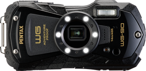Kit Pentax WG-90 Aparat Foto Subacvatic Negru - Include Curea si Husa