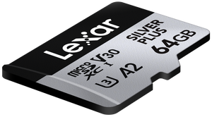 Lexar Profesional Silver Plus Card de Memorie microSDXC 64GB UHS-I V30 - 2 Pack