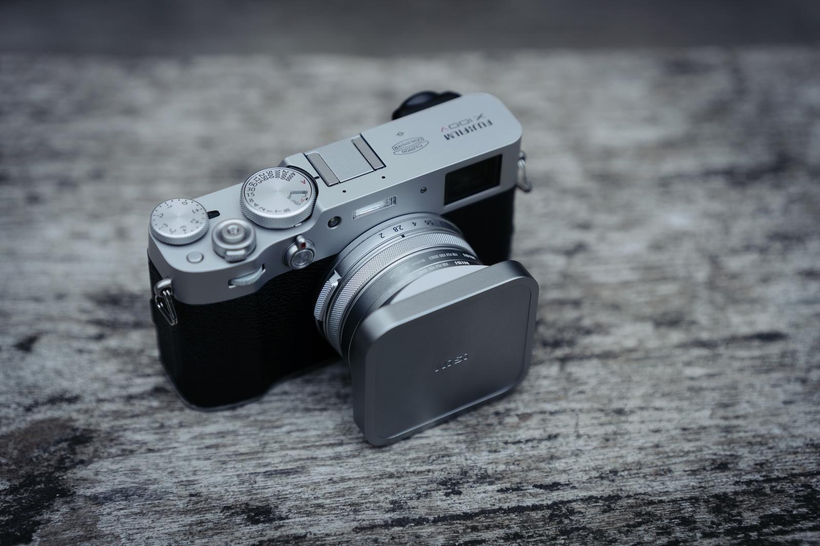 NiSi X100 Series NC UV Filter 49mm + Parasolar și Capac Metalic – Kit dedicat Fujifilm X100