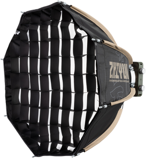 Black and white grid patterned softbox with Zherui branding on a white background