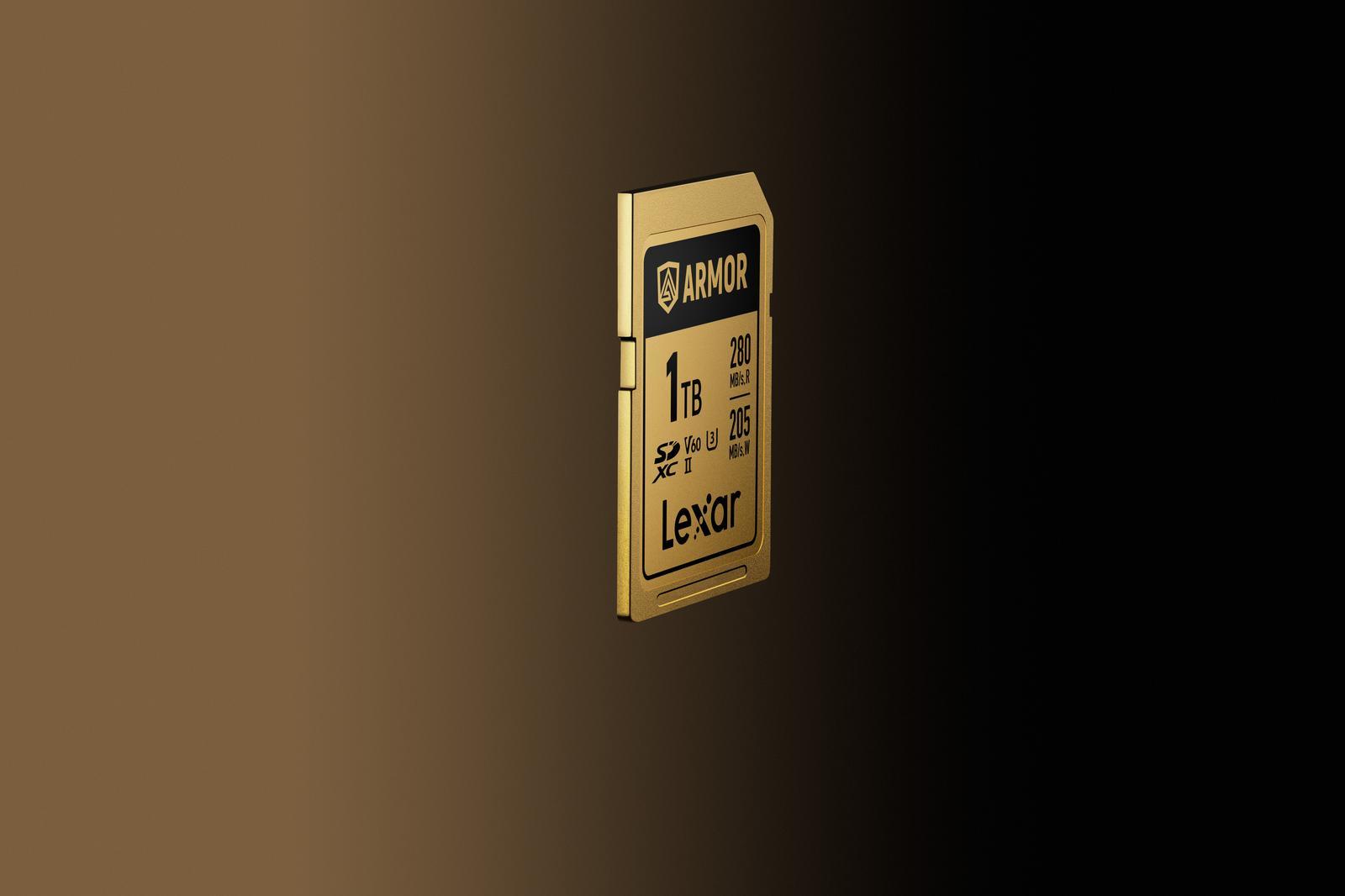 Lexar ARMOR Gold Card de Memorie SDXC UHS-II 128GB – Oțel Inoxidabil IP68, V60, R280/W205 MB/s