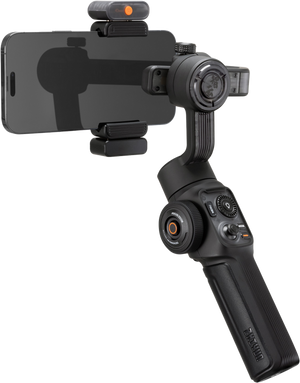 Gimbal Zhiyun Smooth 5S AI Pro, stabilizator profesional pe 3 axe pentru smartphone, mod Vortex 360 grade și lumină LED, disponibil pe gphoto.ro