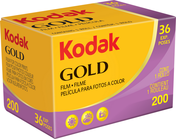 Kodak Gold ISO 200, 36 de expuneri, film negativ color 35mm pentru fotografie analogică, 36 cadre, developare C-41.