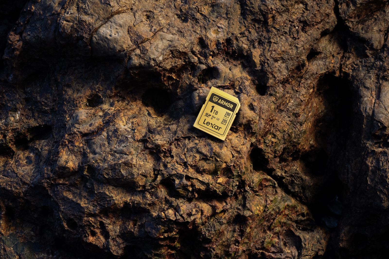 Lexar ARMOR Gold Card de Memorie SDXC UHS-II 128GB – Oțel Inoxidabil IP68, V60, R280/W205 MB/s