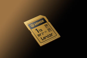 Lexar ARMOR Gold Card de Memorie SDXC UHS-II 128GB – Oțel Inoxidabil IP68, V60, R280/W205 MB/s