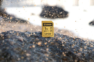 Lexar ARMOR Gold Card de Memorie SDXC UHS-II 128GB – Oțel Inoxidabil IP68, V60, R280/W205 MB/s