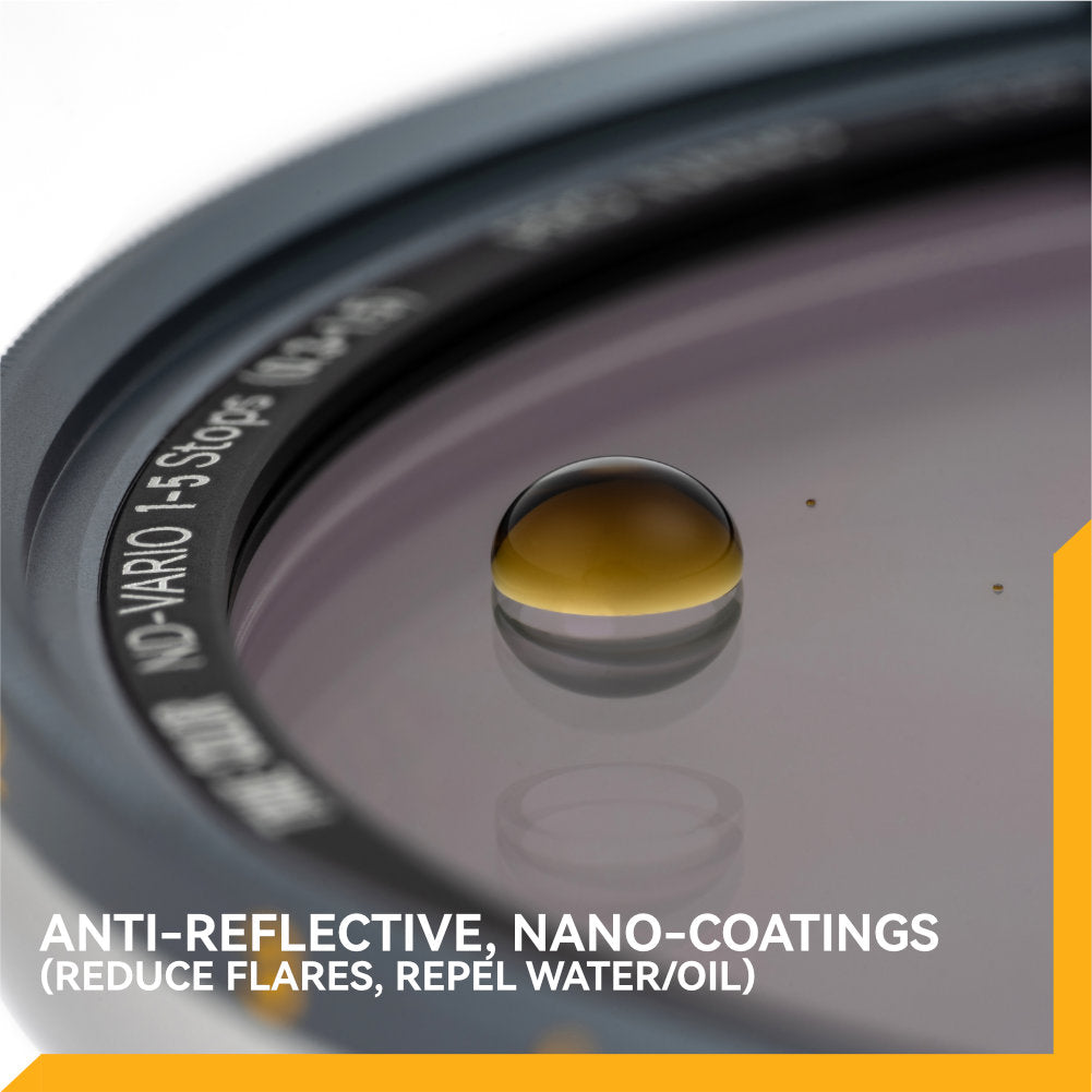 Camera lens with anti-reflective nano-coating feature highlighted