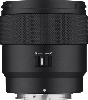 Detalii comutator focalizare automată/manuală (AF/MF) pe obiectivul Samyang 85mm P