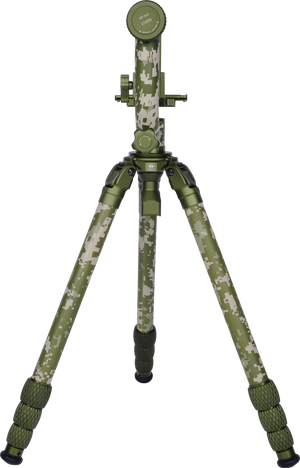 Cap gimbal Sirui CH-20 si trepied carbon Sirui CT-3204 cu finisaj camuflaj outdoor.