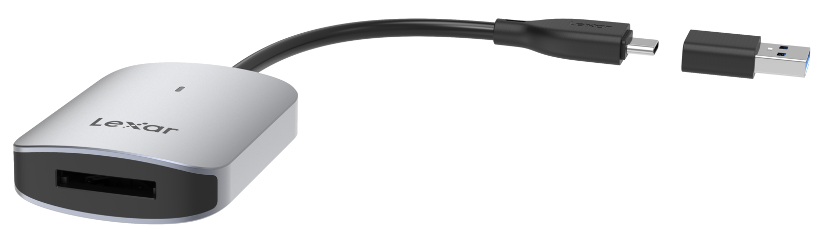 Cititor de carduri Lexar CFexpress Type A LRW515U cu slot frontal, cablu USB-C și adaptor USB-A