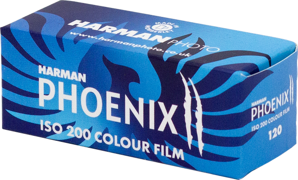 Film foto negativ color Harman Phoenix II ISO 200 format 120 disponibil pe gphoto.ro