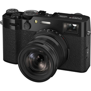 Fujifilm X100VI negru cu lentilă de conversie grandangulară WCL montată – de vânzare pe gphoto.ro