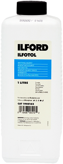 Flacon 1L agent de umectare ILFORD ILFOTOL pentru film si hartie foto.