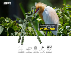 Sirui CT-3204+CH20 Kit Trepied Carbon cu Cap Gimbal Camuflaj