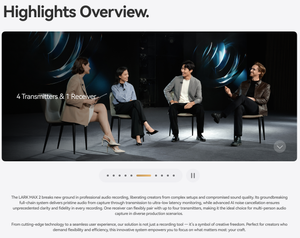 Hollyland LARK MAX 2 Combo + Căști de monitorizare + Camera RX + USB-C RX