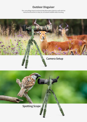 Sirui CT-3204+CH20 Kit Trepied Carbon cu Cap Gimbal Camuflaj