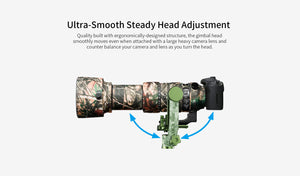 Sirui CT-3204+CH20 Kit Trepied Carbon cu Cap Gimbal Camuflaj