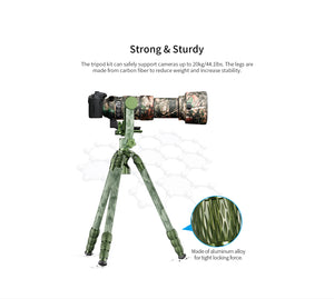 Sirui CT-3204+CH20 Kit Trepied Carbon cu Cap Gimbal Camuflaj