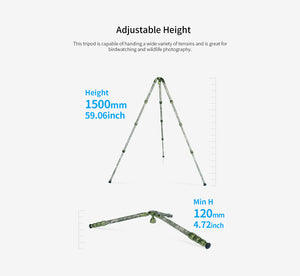 Sirui CT-3204+CH20 Kit Trepied Carbon cu Cap Gimbal Camuflaj