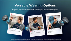 Product display with text 'Versatile Wearing Options' on a blue background
