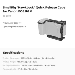SmallRig  6379 HawkLock Quick Release Cage Kit for Canon EOS R6 V