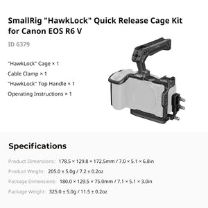 SmallRig  6379 HawkLock Quick Release Cage Kit for Canon EOS R6 V