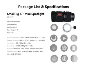 SmallRig 4939 SP-mini Spotlight pentru Lampile RC60 / RC100