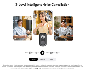 LARK A1 device with 3-level intelligent noise cancellation feature on a white background