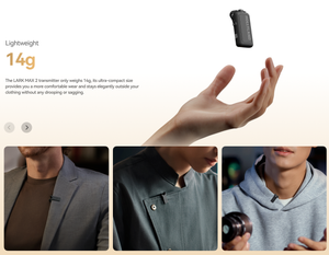 Hollyland LARK MAX 2 Combo + Căști de monitorizare + Camera RX + USB-C RX