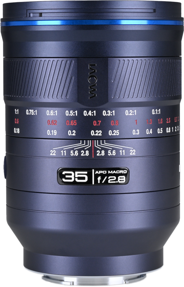 Obiectiv Laowa ACRIS 35mm f/2.8 1X Macro APO cu diafragma f/2.8 si marcaje de focalizare 1:1