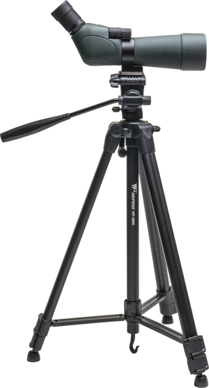Lunetă terestră Focus Outdoor 20-60x60 montată pe trepiedul de aluminiu WF3950