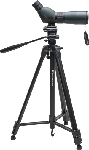 Lunetă terestră Focus Outdoor 15-45x60 montată pe tripodul foto-video WF3950   