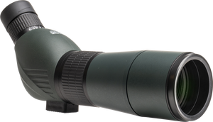 Lunetă terestră Focus Outdoor 15-45x60 de culoare verde închis cu suprafață cauciucată și ocular inclinativ