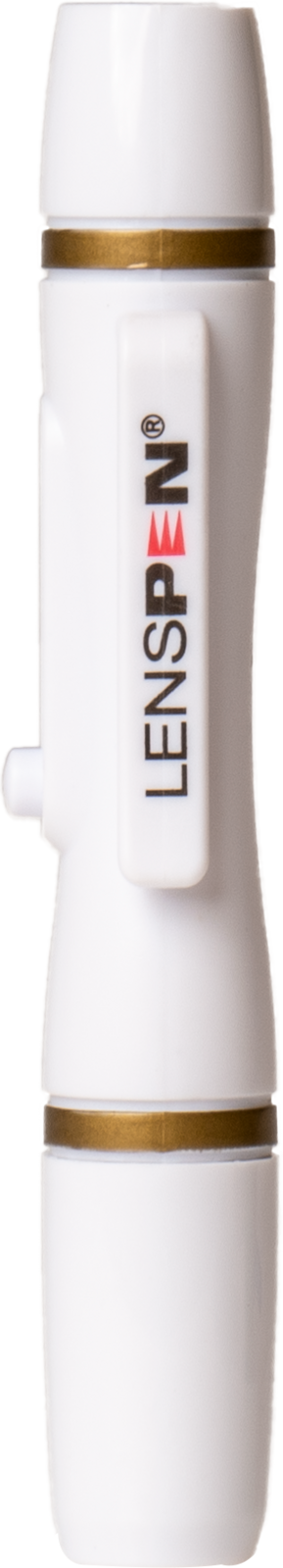Stilou curatare optica Lenspen alb cu ambele capace inchise pentru protectie si portabilitate gphoto.ro