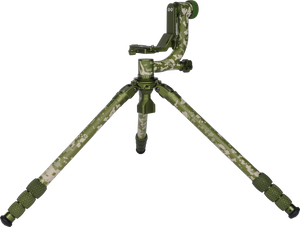 Trepied foto camuflaj Sirui CT-3204 cu cap gimbal CH-20 instalat pentru fotografiere de la nivelul solului