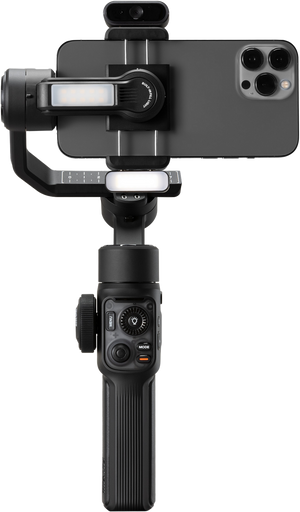 Gimbal Zhiyun Smooth 5S AI Pro, stabilizator profesional pe 3 axe pentru smartphone, mod Vortex 360 grade și lumină LED, disponibil pe gphoto.ro